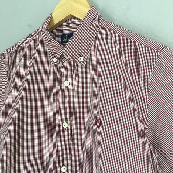 Vintage Fred Perry Gingham Shirt XSmall 90's Casu… - image 3