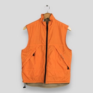 Vintage Polo Ralph Lauren Orange Vest Jacket Small 90's Polo Pony Fleece Brown Sleeveless Puffer Jacket Polo Pony Coat Size S