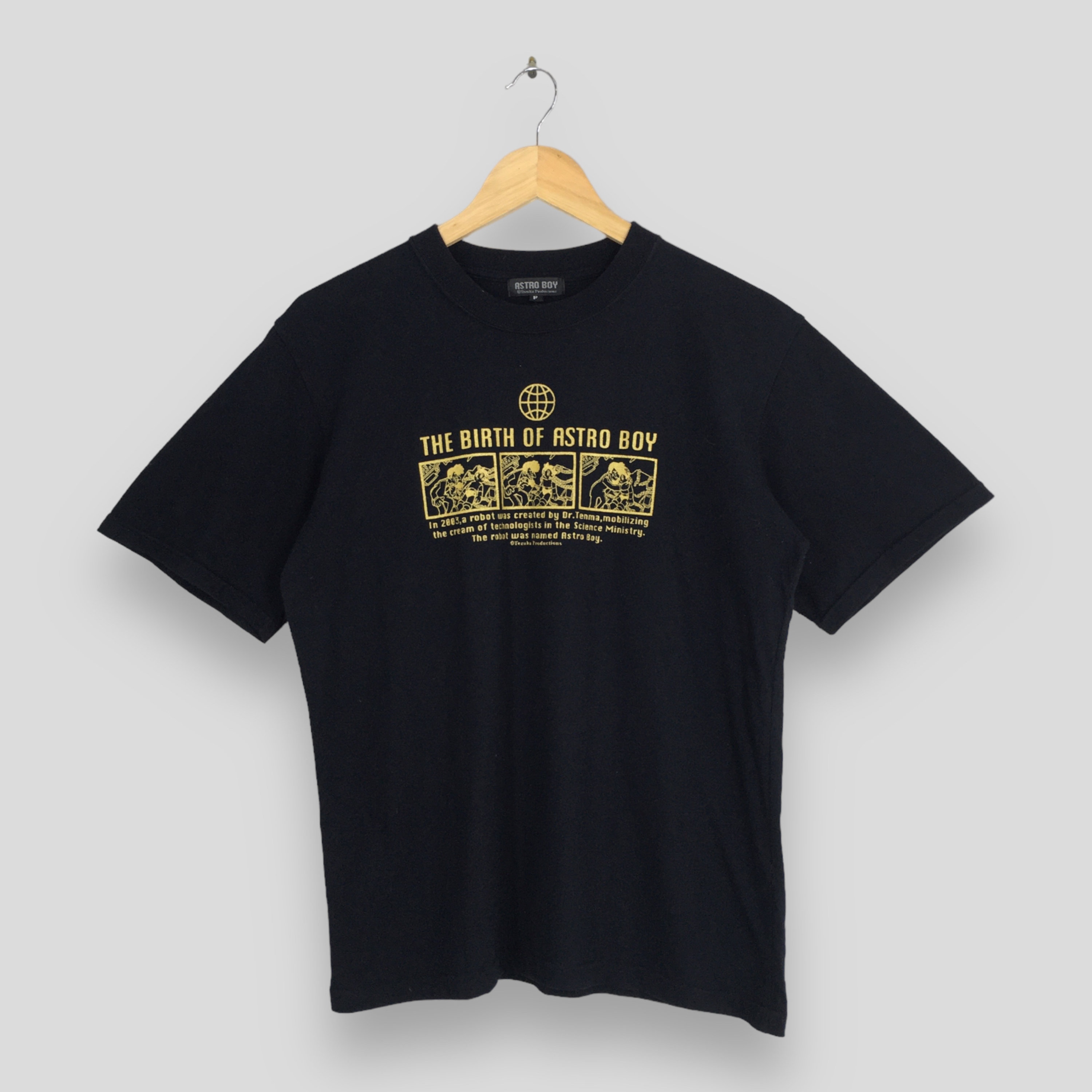 Vintage the Birth of Astro Boy Japanese Anime Black T Shirt Medium