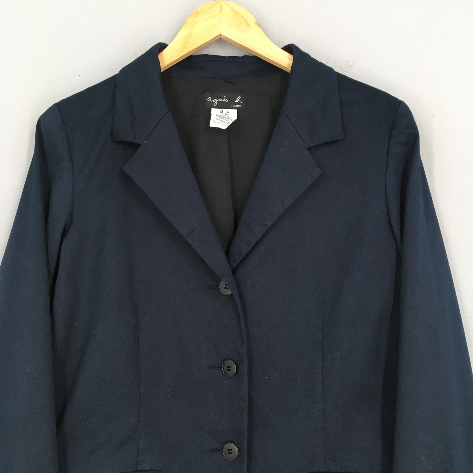 Agnes B Homme Jacket Blazer Women Medium Blue Coat Agnes B | Etsy
