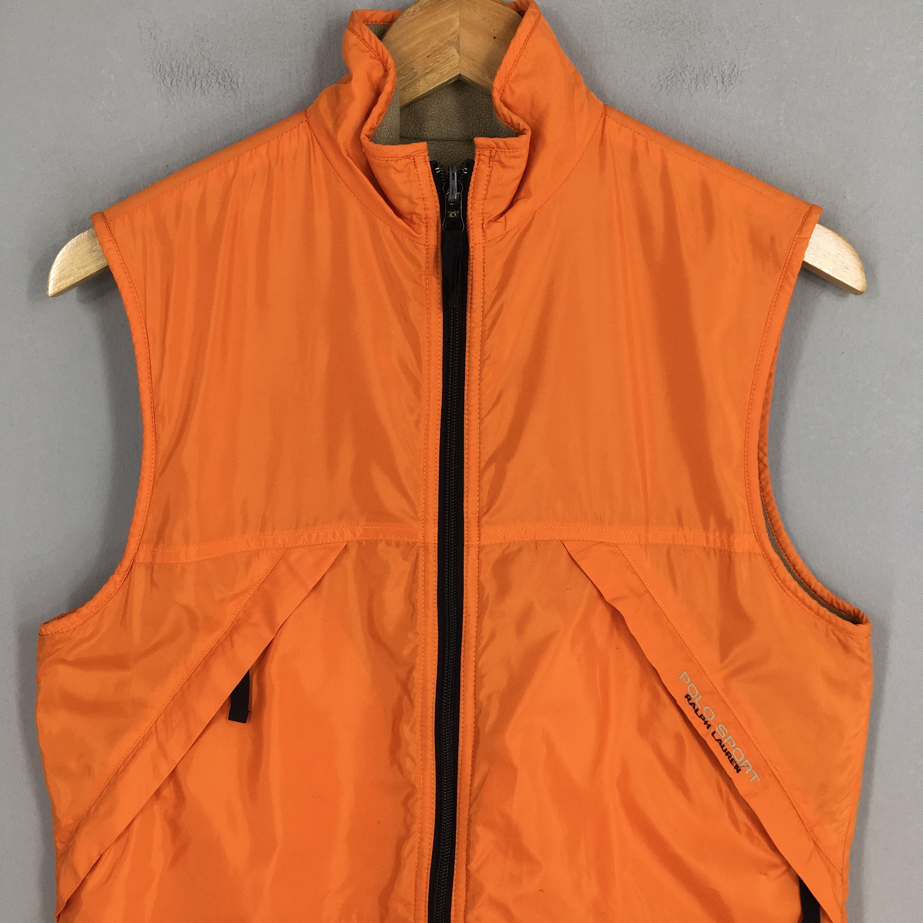 Vintage Polo Ralph Lauren Orange Vest Jacket Small 90's Polo Pony