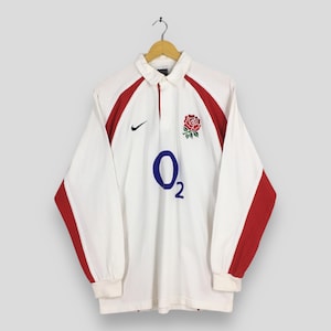 Maillot De Rugby Angleterre - Manches Longues - Blanc/Rouge - Taille XL Homme