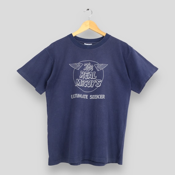Vintage 90's Real Mccoy's Japan Blue Tshirt Medium Buco the Real