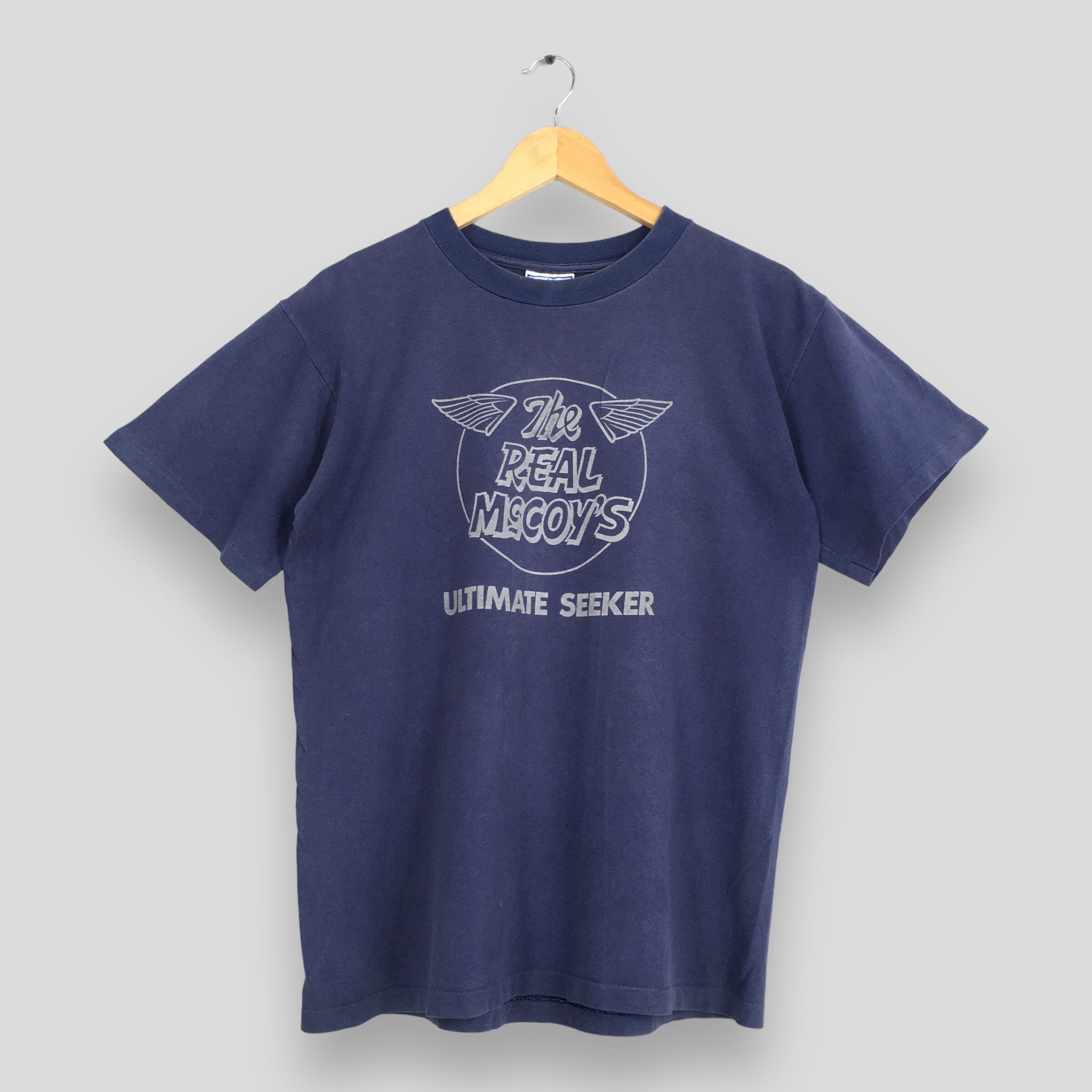 Vintage 90's Real Mccoy's Japan Blue Tshirt Medium Buco the Real