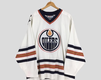 Vintage 90s Edmonton Oilers NHL Ccm Jersey XLarge Edmonton Oilers Ice Hockey Team Edmonton Oilers Embroidered Fans Shirt Sport Men's Size XL