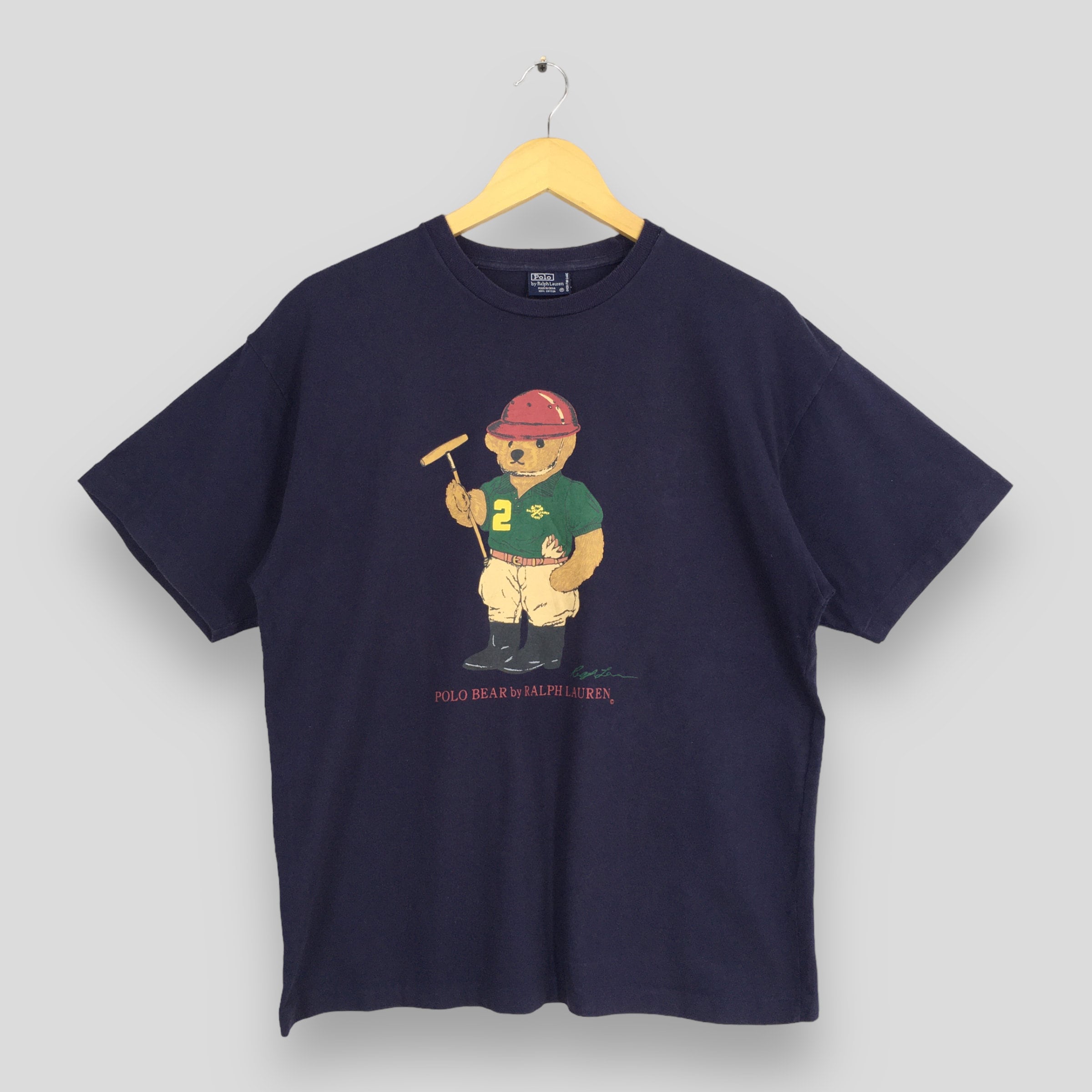 Vintage Polo Bear Playing Golf Ralph Lauren Blue Shirt Vintage Polo Bear Playing Golf Ralph Lauren Blue Shirt