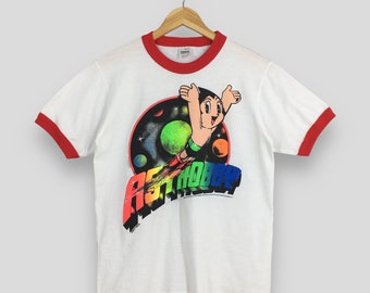 Vintage 1991 Astro Boy Mighty Atom Japanese Anime T shirt Medium Manga Akira Astro Boy Osamu Tezuka Astro Boy Anima Robot Ringer Tee Size M