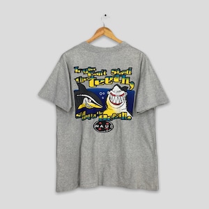 Vintage 90&#39;s Maui & Sons Surfer Wave Shark Beach T shirt Large Maui Sons Hawaii Pipeline Beach Maui Surfing Ocean Gray Surf Tee Size L