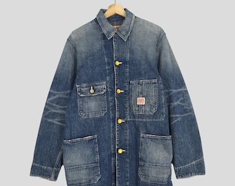 Vintage 1960s Worker Gabardine Rayon Jacket Medium 50s Workwear