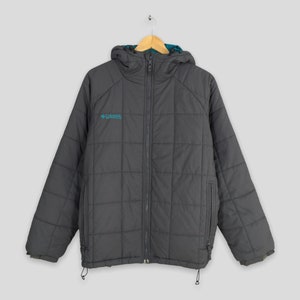 Vintage 90's Columbia Hoodie Black Puffer Jacket Medium Columbia Usa Sportswear Company Jacket Columbia Warmer Men's Jacket Size M