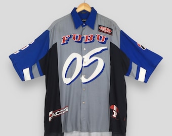 Vintage 90s FUBU Jeans Co. Limited Edition Racing Rayon Shirt