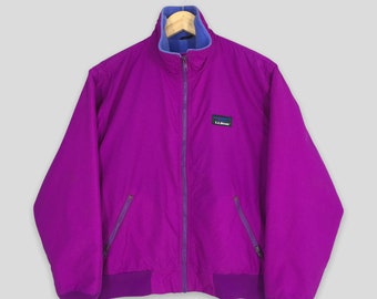 Chaqueta polar morada con forro vintage LL Bean USA, talla M, años 90. Chaqueta polar LL Bean, cortavientos LL Bean, chaqueta de abrigo LL Bean, talla M.