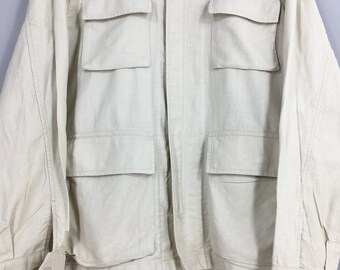 Vintage Sissy Kansai Yamamoto White Herringbone Stripe Denim