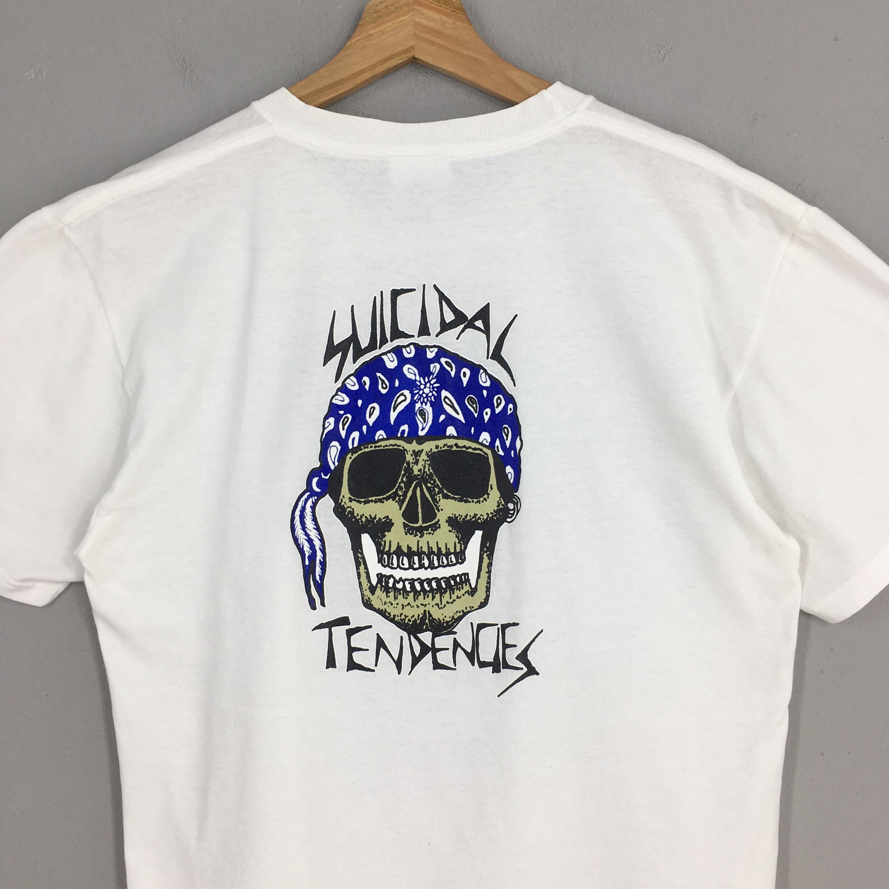 Vintage 90's Suicidal Tendencies Skull White T Shirt Medium