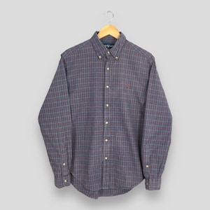 トップス 90s Polo Ralph Lauren check flap shirt Vintage Polo Ralph Lauren Checkered Green Flannel Large