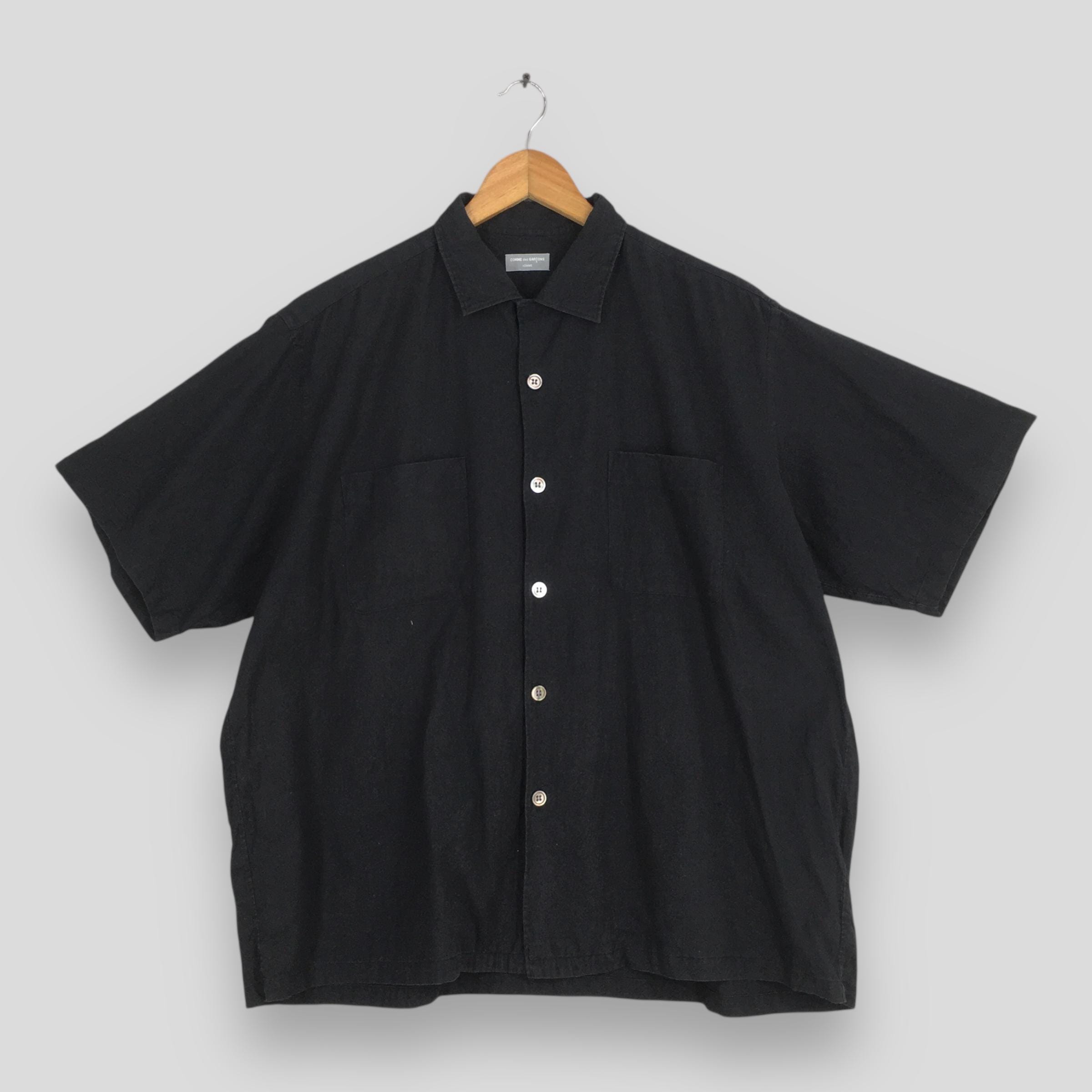 Vintage 1980s Comme Des Garcons Homme Black Shirt Xlarge Comme Des