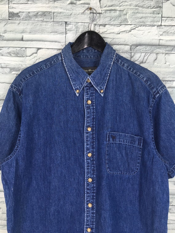 Vintage Eddie Bauer Denim Shirt Large 