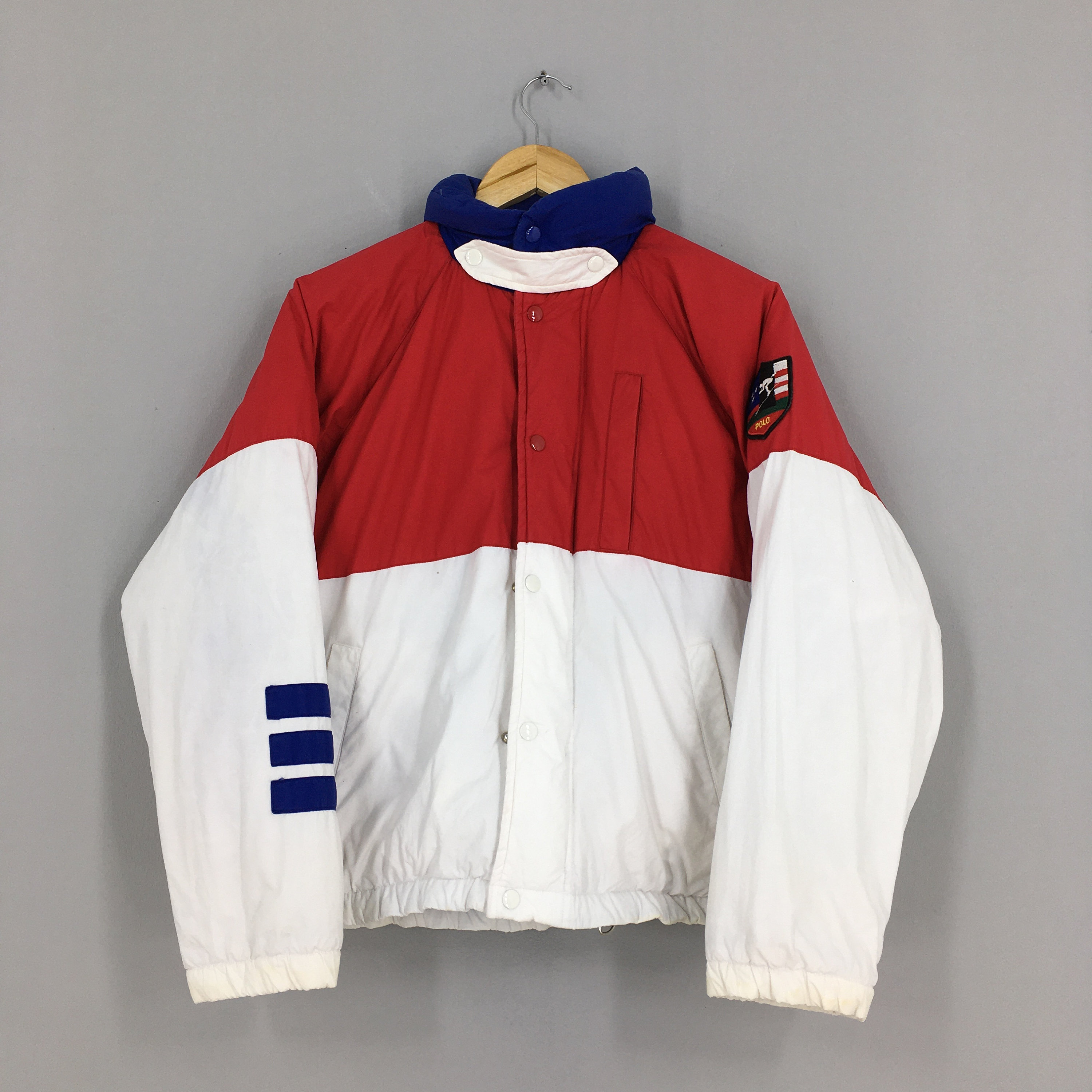 Polo Ralph Lauren Red 90’s Vintage 1967 Bear Patch Goose Down Puffer ...