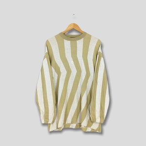 Vintage Issey Miyake Japan Stripes Longsleeve Tshirt Medium 80s Hai Team Hai Sporting Gear Issey Miyake Japanese Designer Striped Tee Size M