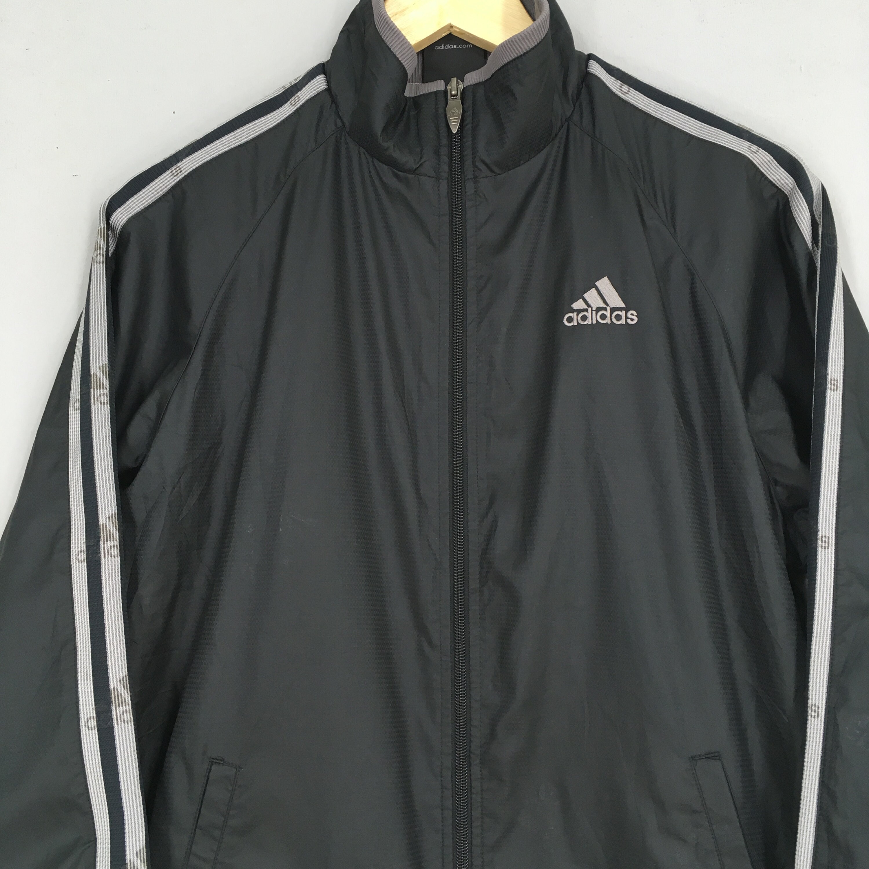 Adidas Black Zipper Jacket Men Medium Vintage Adidas Equipment Etsy UK
