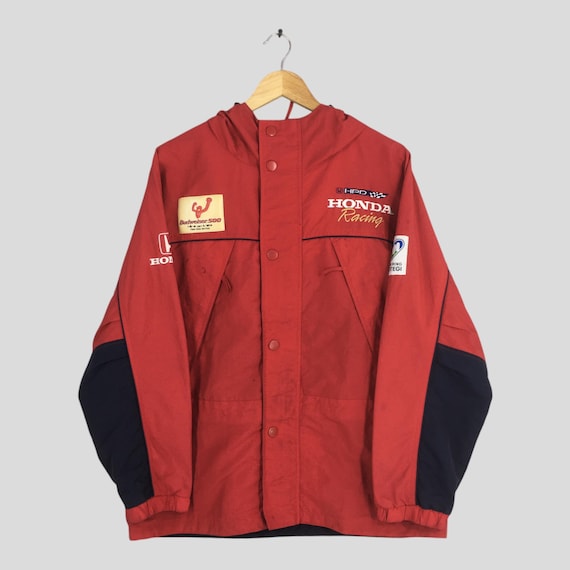 Vintage Honda Racing Team Hoodie Jacket XLarge Honda Racing Team International Windbreaker Honda Ganassi Racing Car JDM Japan Red Coat XL