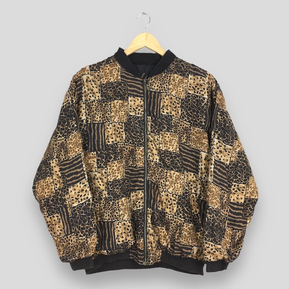Vintage Tiger Leopard Patterned Jacket Medium 90s… - image 1