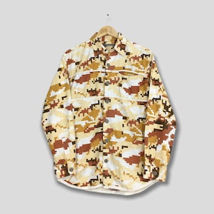 Vintage Button Up Tribal Native Azteken Navajo Oxfords Hemd Männer Medium 90er Retro Retro Herrenhemd