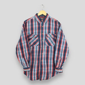 Vintage 90s Wrangler Checkered Multicolor Shirt Large Wrangler Checked Tartan Flannel Wrangler Rustic Grunge Thick Button Up Flannel Size L