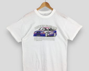 Vintage 90's Wakos BMW M3 White T Shirt Large Bmw Japan GT
