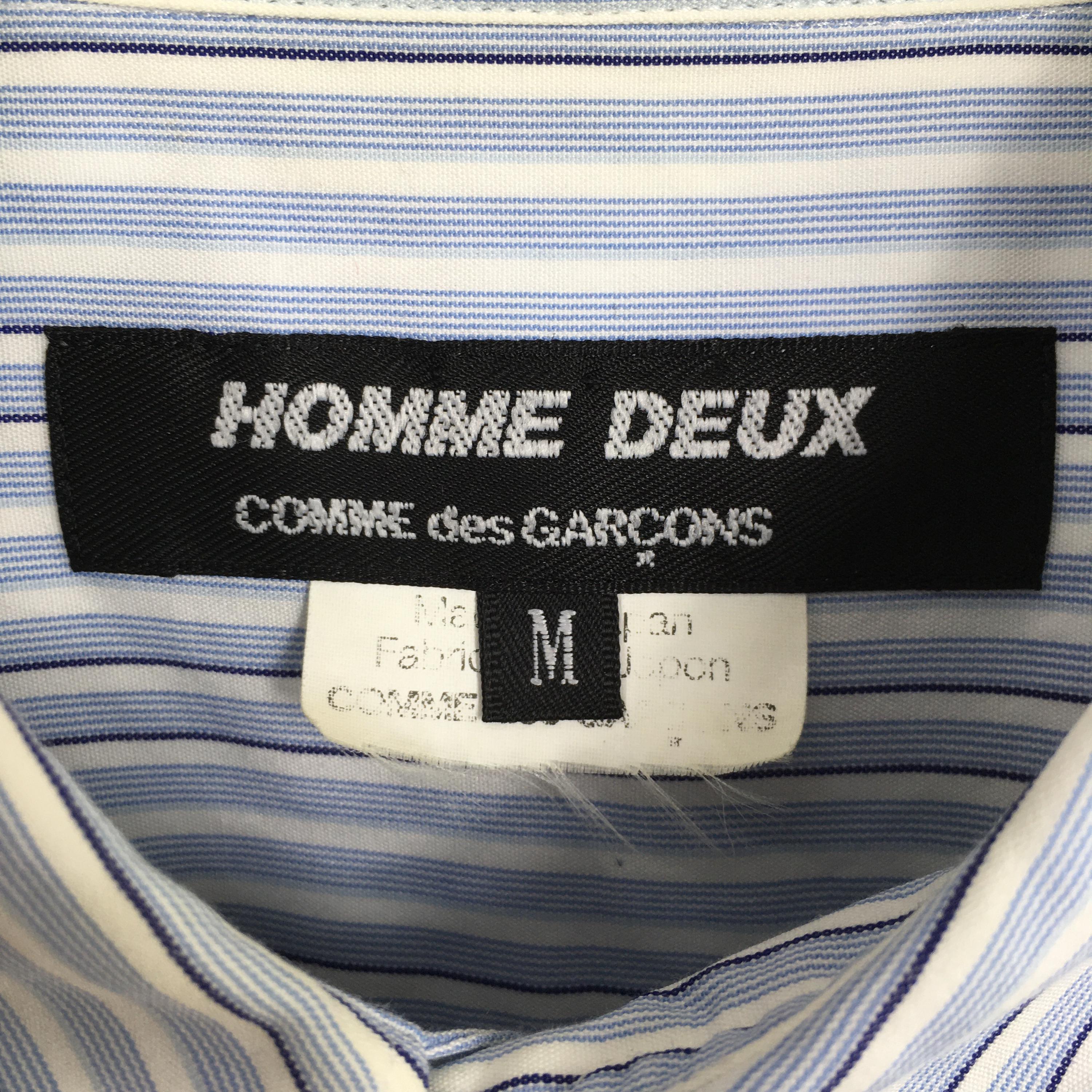 Vintage Comme Des Garcons Men Flower Stripes Blue Oxfords Shirt