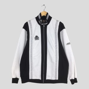Vintage 90&#39;s Kappa Sport White Track Top Jacket Large Kappa Italia Perugia Windbreaker Kappa Printed Logo Training Wear Zipper Coat Size L