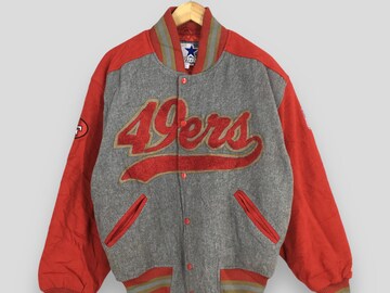 Vintage 90s San Francisco 49ers NFL Zipper Jacket Large Nfl Football Team Forty Niners Multicolor Windbreaker SF 49ers Pro Player Jacket L