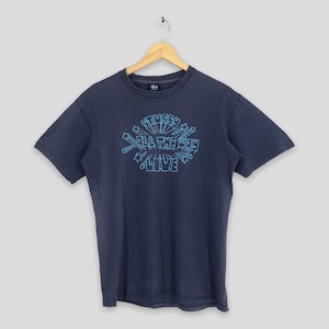 Vintage 90&#39;s Stussy All The Way Live Blue T shirt Medium Stussy Skateboard Stussy Skater Stussy Streetwear Tee Size M