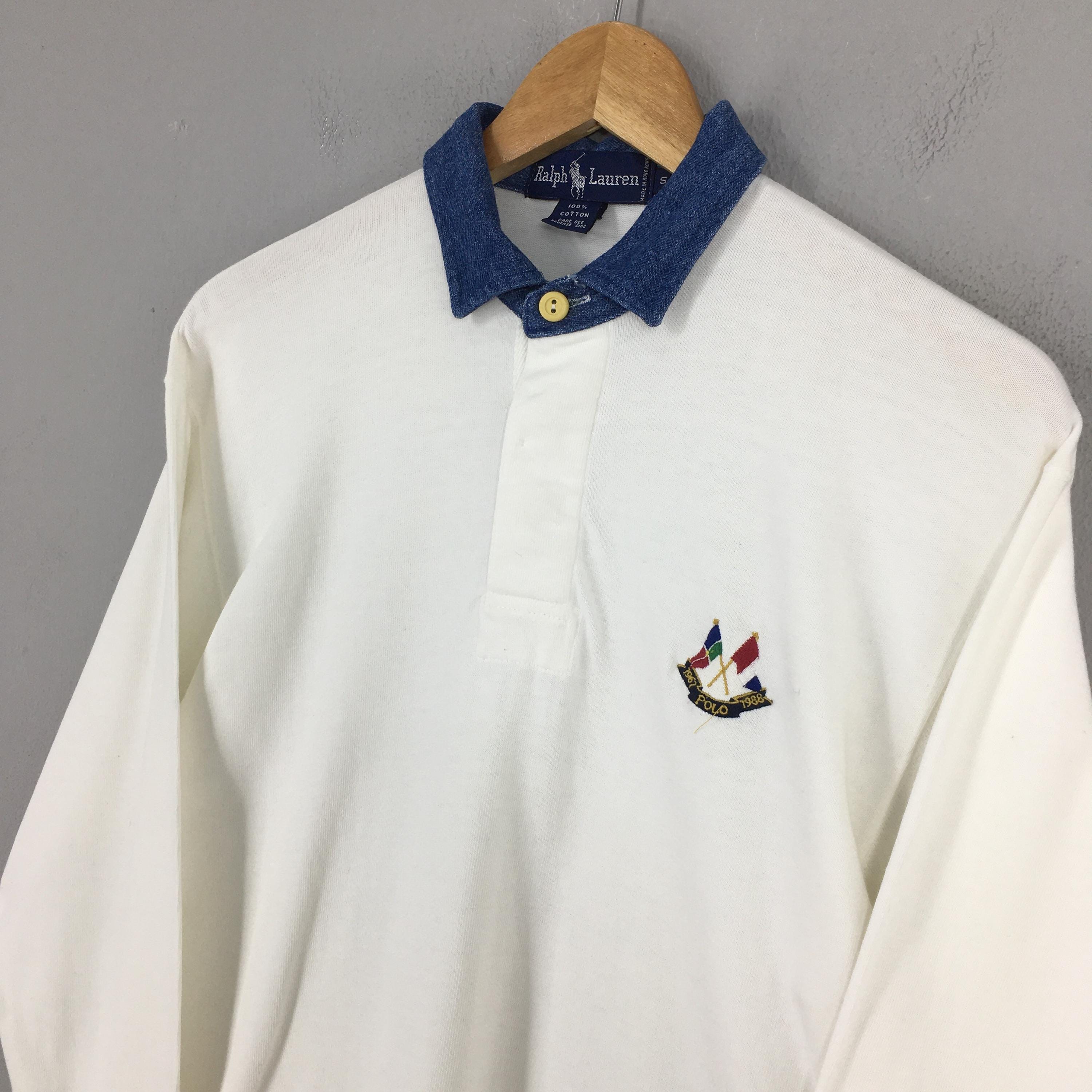Vintage 90's Polo Ralph Lauren Cross Flag Embroidery Logo Shirt