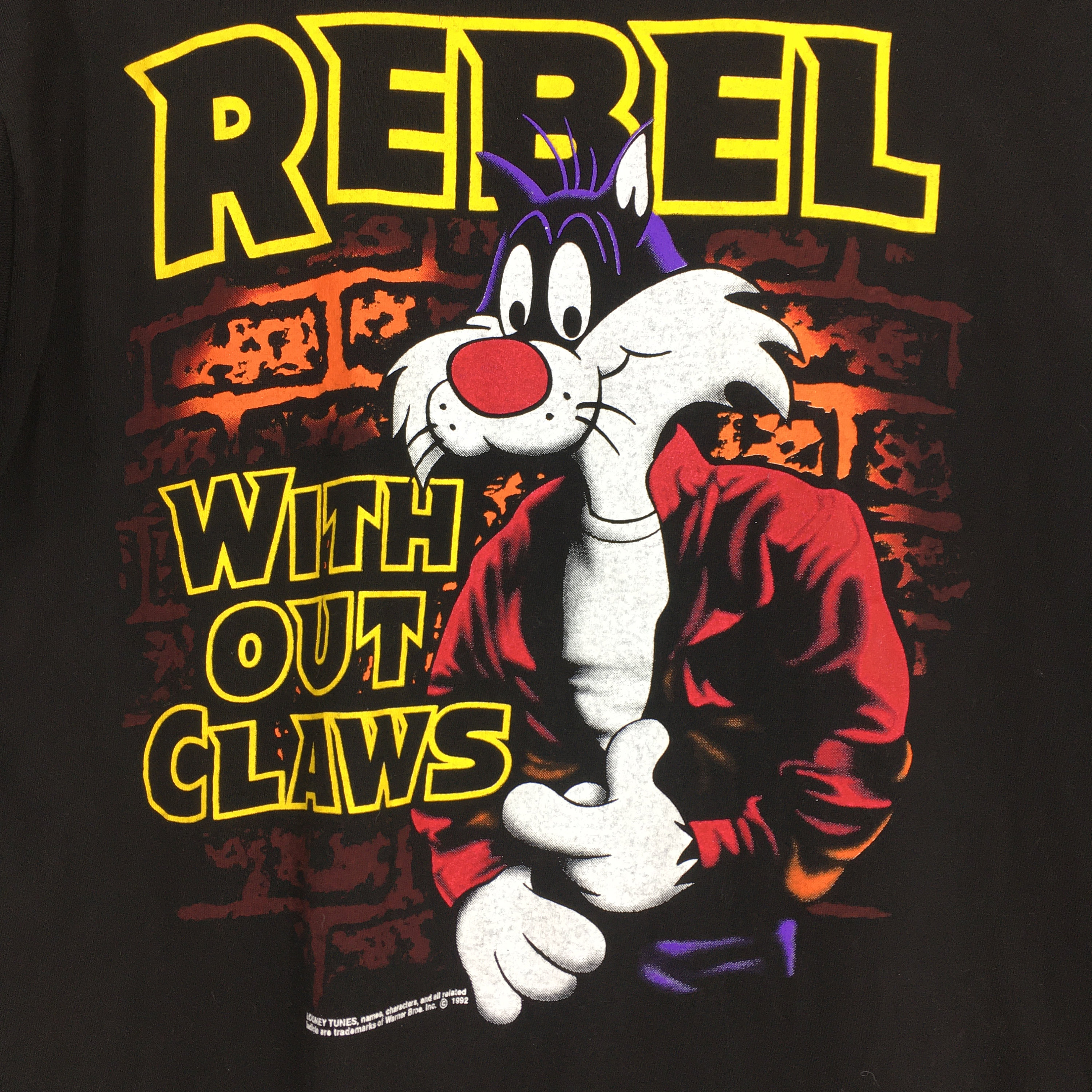 ヴィンテージ　ワーナー　シルベスター Tシャツ Vintage Looney Tunes Sylvester Black T Shirt Large 1992
