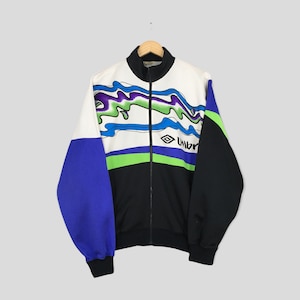 Vintage 90&#39;s Umbro Sport Track Jacket Multicolor Medium Umbro Tribal Pattern Track Top Umbro Training Sports Umbro Soccer Kits Jacket Size M