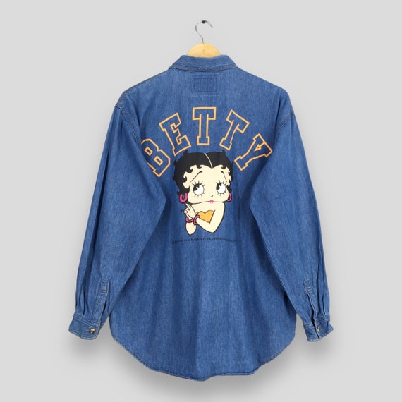 Vintage Betty Boop Denim Oxfords Shirt Xlarge Betty Boop