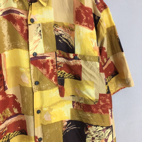 Vintage Funky Multicolor Abstract Pattern Shirt M… - image 4