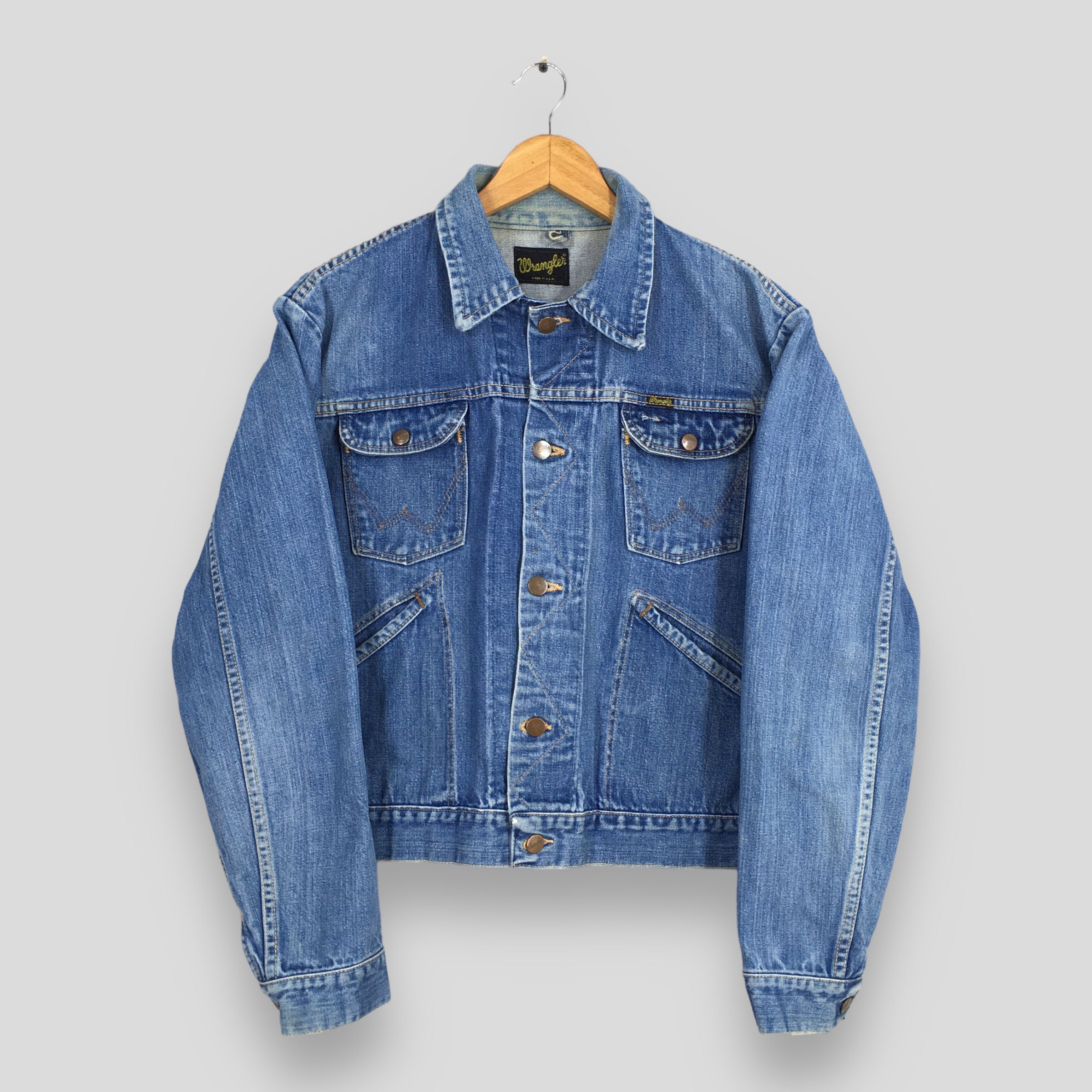 Vintage 1980s Wrangler Dark Wash Denim Jacket - Wrangler