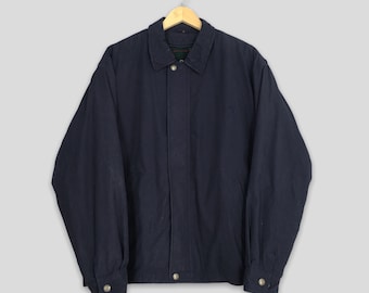 Chaqueta Harrington a cuadros azules de Brooks Brother, estilo vintage de los años 90, talla grande, forro de lana a cuadros, estilo informal, talla L