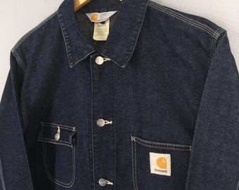 Vintage 90s Carhartt Denim Michigan Workwear Jacket Large Carhartt