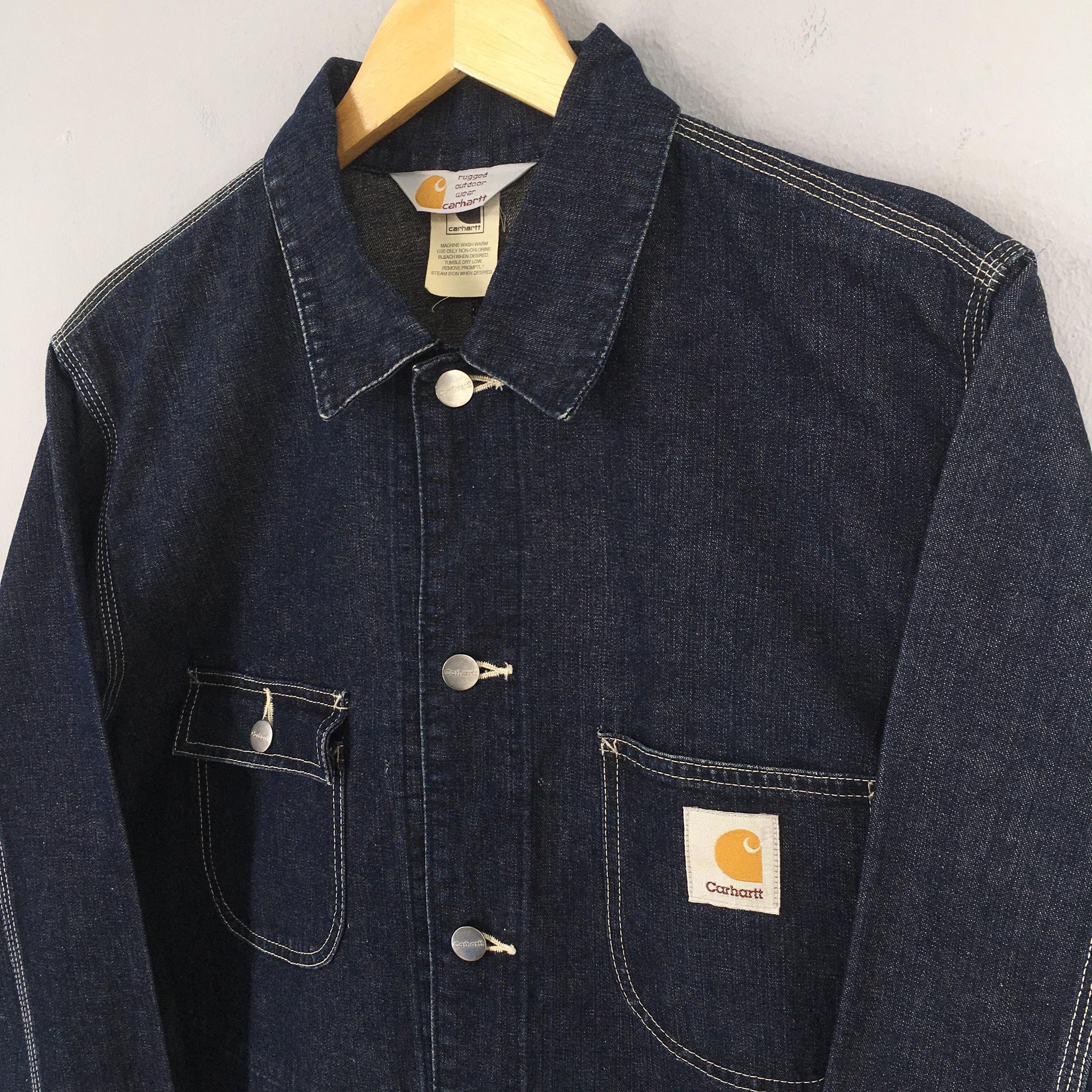 90s ヴィンテージ Carhartt Michigan Chore Coat Vintage Carhartt Michigan Blanket Lined Canvas Chore Work Jacket