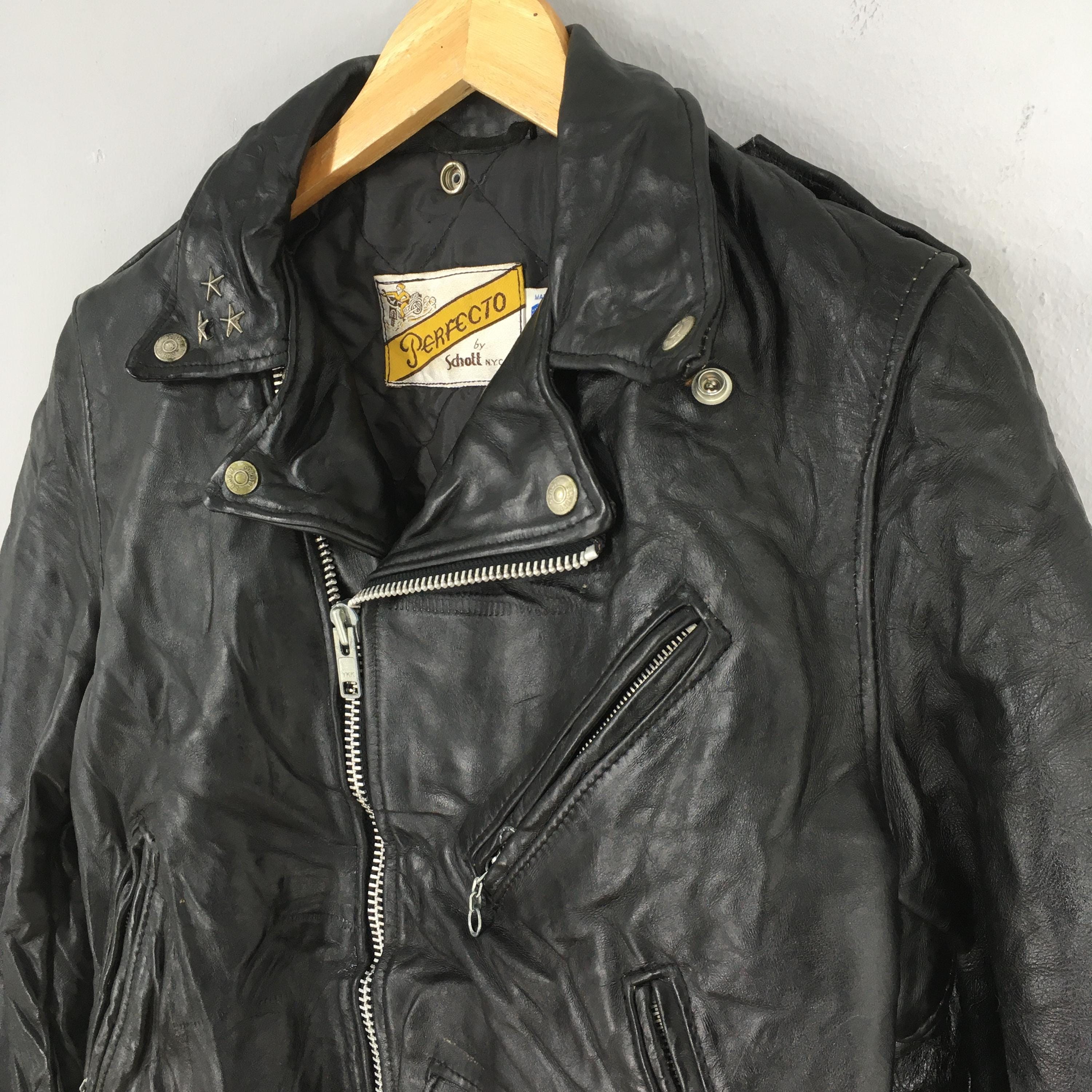 Vintage 1970's Schott Perfecto NYC 618 Jacket Small Double