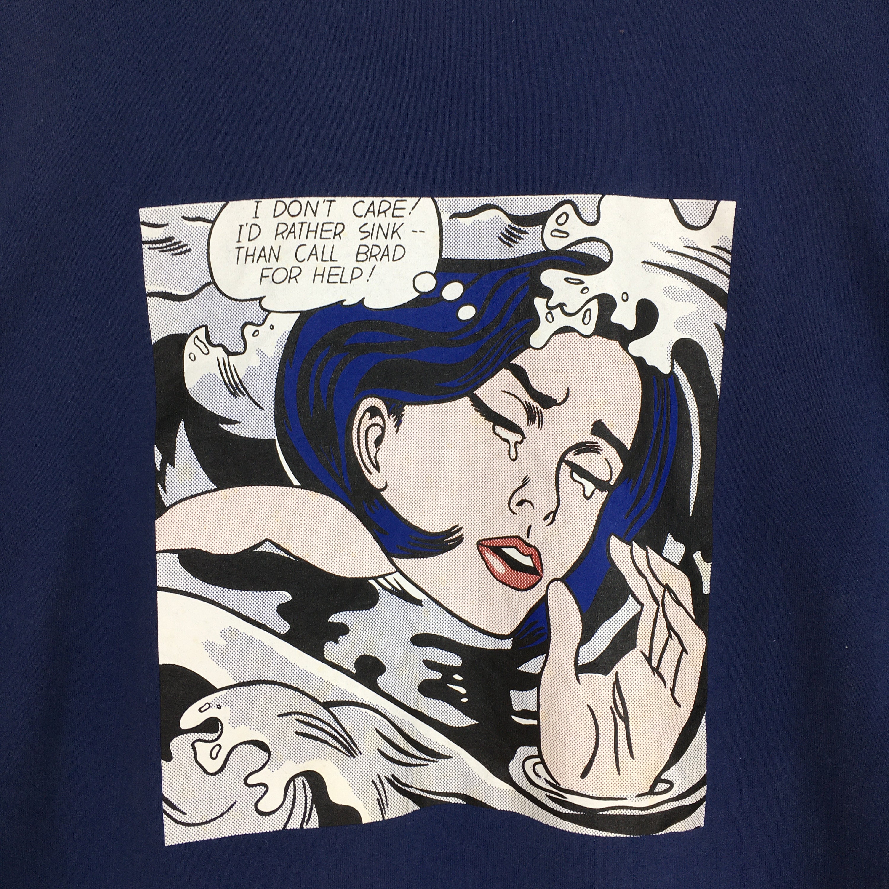 Vintage Roy Lichtenstein Drowning Girl 1963 Artwork T Shirt Large 