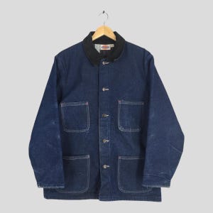 Vintage 1990&#39;s Dickies Blanket Blue Denim Jacket Large Dickies Barn Field Jacket Dickies Michigan Workers  Jacket Workwear Mens Outerwear L