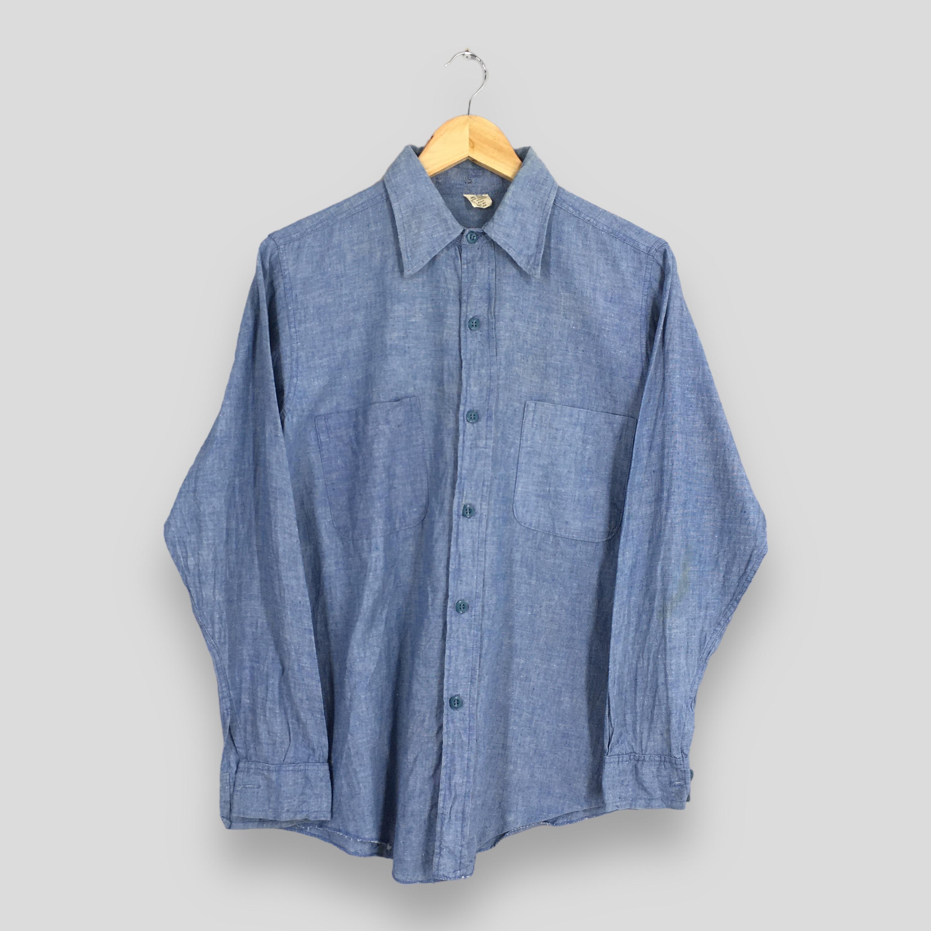Vintage 50s 60s Chambray Shirt - Etsy Vintage 50s 60s Chambray Shirt - Etsy