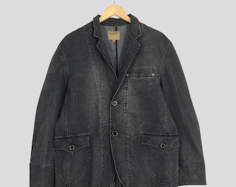 Plantation ISSEY MIYAKE 黒　デニムジャケット　M Vintage 80s Jean of Plantation Issey Miyake Denim Jacket Medium
