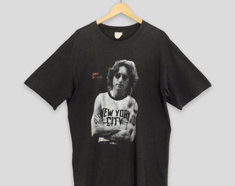 Vintage 90er Jahre John Lennon The Beatles Tshirt Großes The Beatles Line Up John Lennon New York Ringo Pop Musik Beatles Konzert schwarzes T-Shirt Größe L