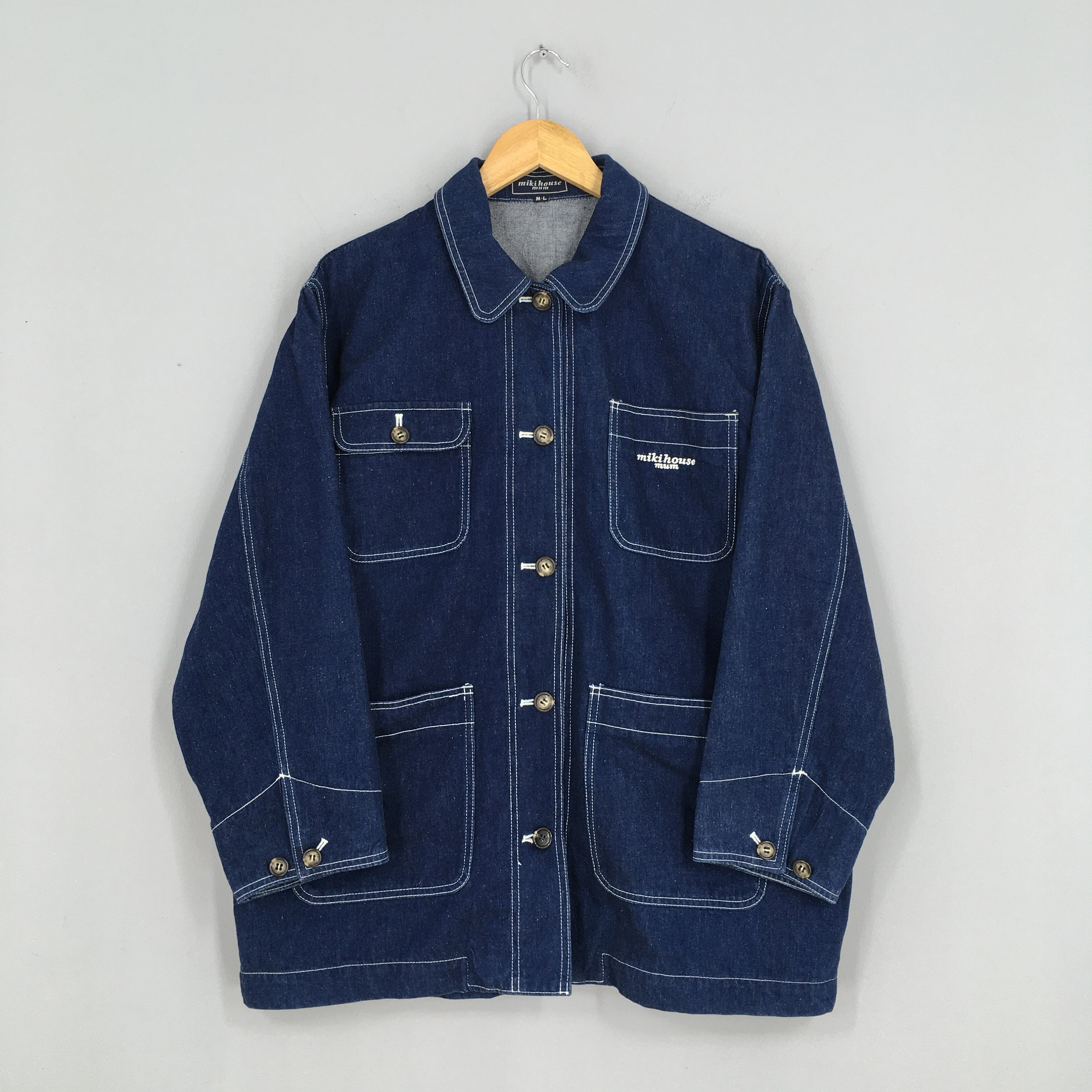 Vintage Miki House Worker Denim Jacket Large 80s Workwear | Etsy