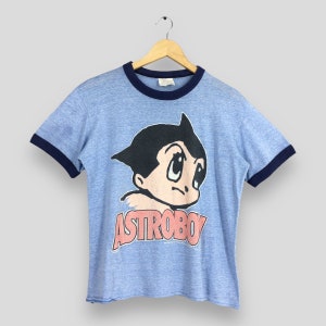 Vintage Astro Boy Mighty Atom Japanese Anime Tshirt Medium Manga Akira Astro Boy Osamu Tezuka Astro Boy Anima Robot Ringer Blue Tee Size M
